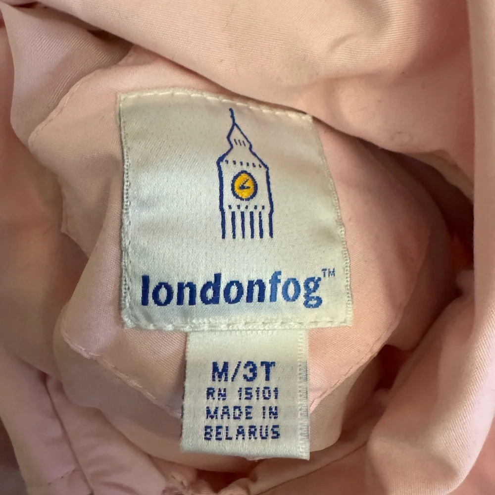 London Fog Sz 3T Petal Baby Pink Lightweight Floral Embroidered Coquette Jacket